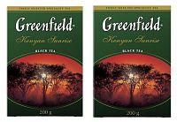 Чай чёрный Greenfield Kenyan Sunrise (Кения Санрайз) 200 гр набор 2 упаковки