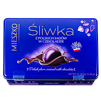 Конфеты MIESZKO SLIWKA Слива в шоколаде /жесть/бандаж НГ/ 325г*5