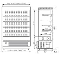 Горка холодильная Полюс Carboma Cube FС 20-08 VM 2,5-2  1930/875 ВХСп-2,5 INOX