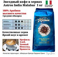 Кофе в зернах Astros India Monsooned Malabar 100% арабика 1 кг