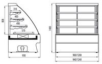 Кондитерская витрина Cryspi Elegia Premium K 1240