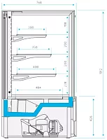 Витрина кондитерская Cryspi ВПВ 0,39-1,85 (Elegia Quad К 1250 Д)